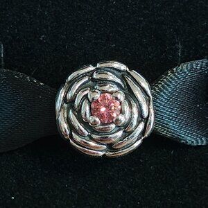 Authentic Pandora Blooming Rose Salmon CZ Charm 790575CZS